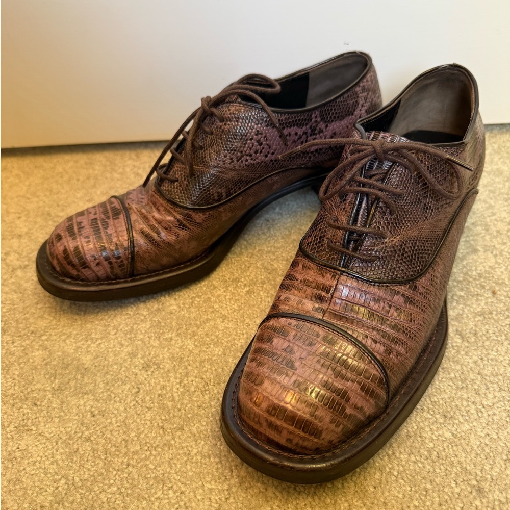 Prada snakeskin oxfords purple/black 37.5 Y2K